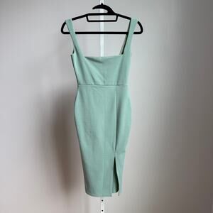 Nasty Gal sz 2 green midi cocktail‎ bodycon dress